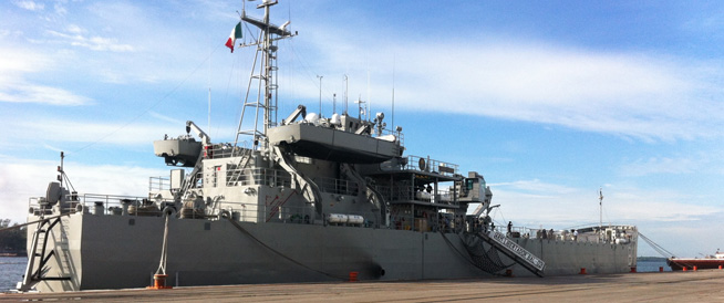 The Port of Coatzacoalcos, greets cadets of Naval Academy, aboard the navy ship Libertador